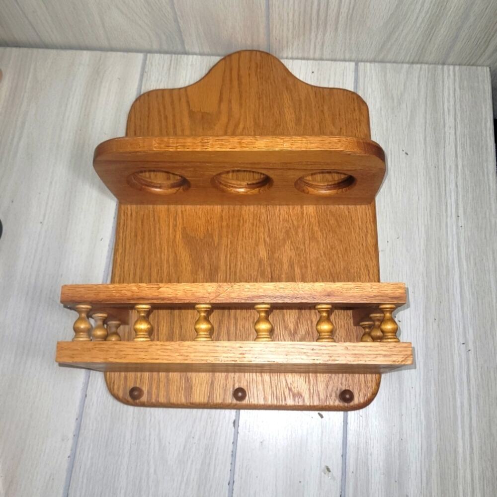 Vtg Wood Heart Kitchen Wall Organizer Shelf Foil Plastic Wrap Farmhouse Country